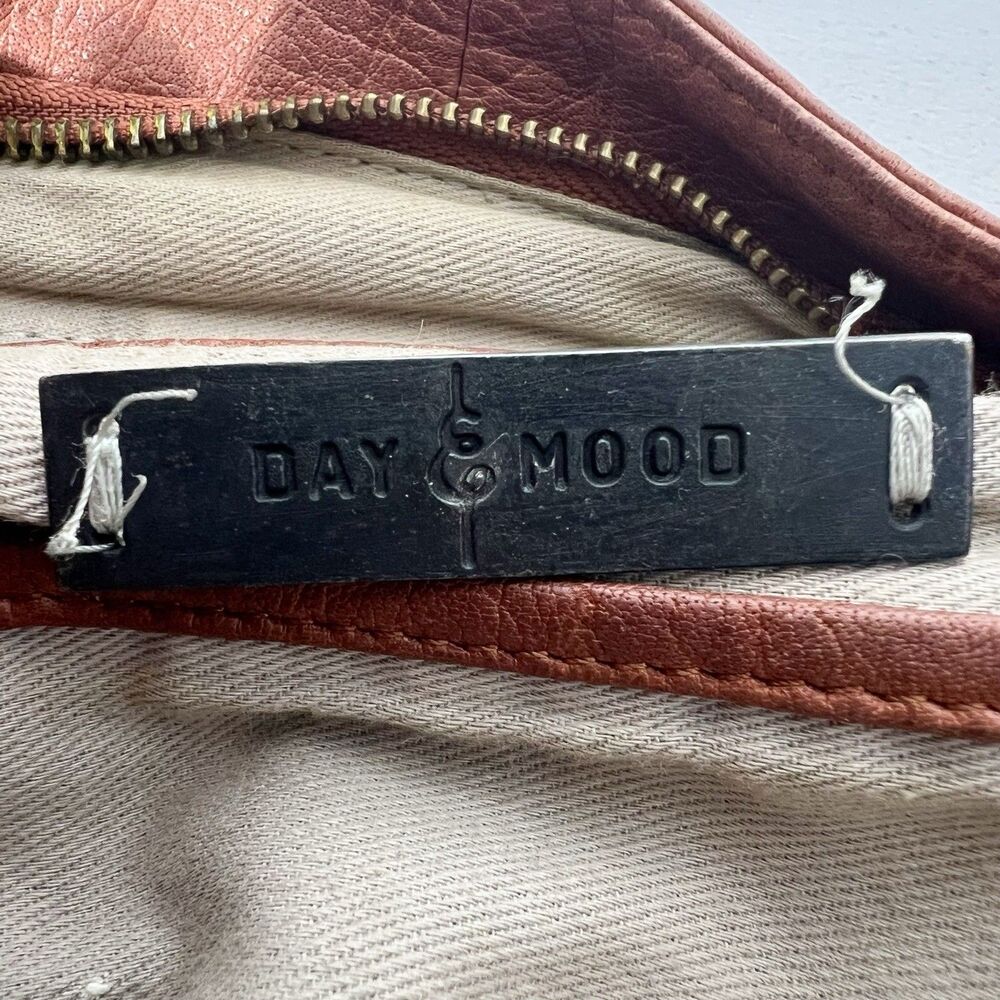 Day & Mood Chandler Hobo Bag Brown Leather Anthropologie Zip Closure Camel Purse - Picture 5 of 11